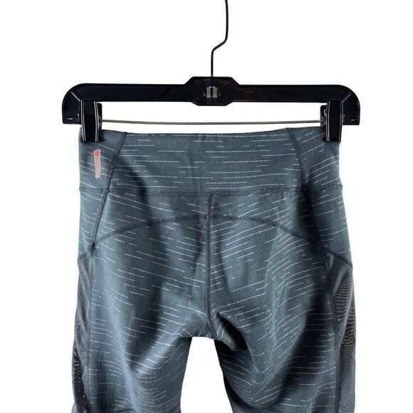 Zella Mesh Striped Mid-Rise Cropped Leggings Size XS Charcoal Gray Athletic Yoga - Picture 4 of 10